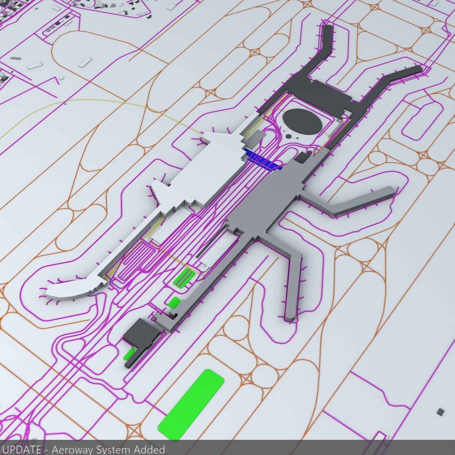 Changi SIN Airport Singapore Roads Buildings Public Transport 3D model_6