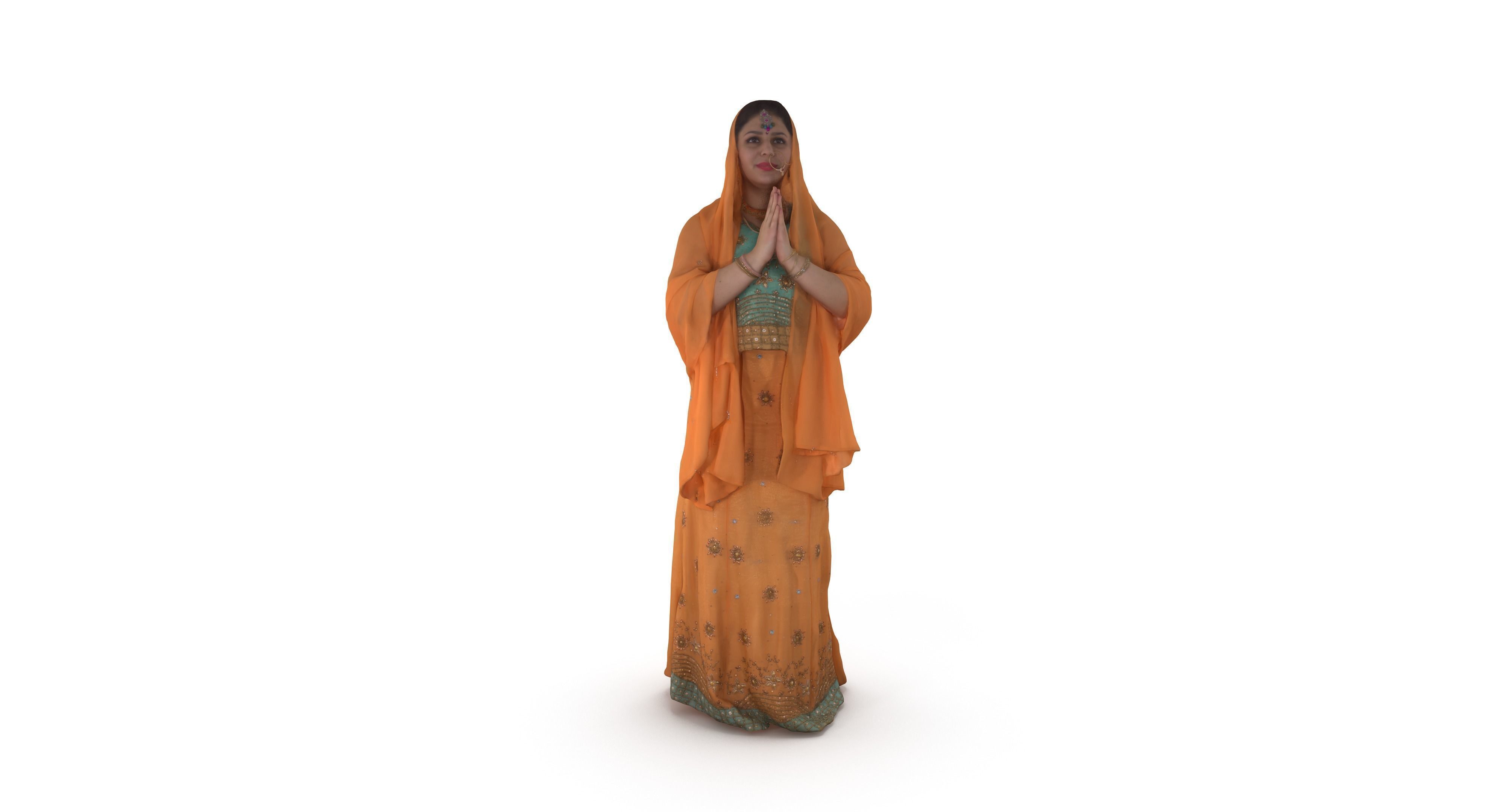 Indian Fiancee Low-poly 3D model_2