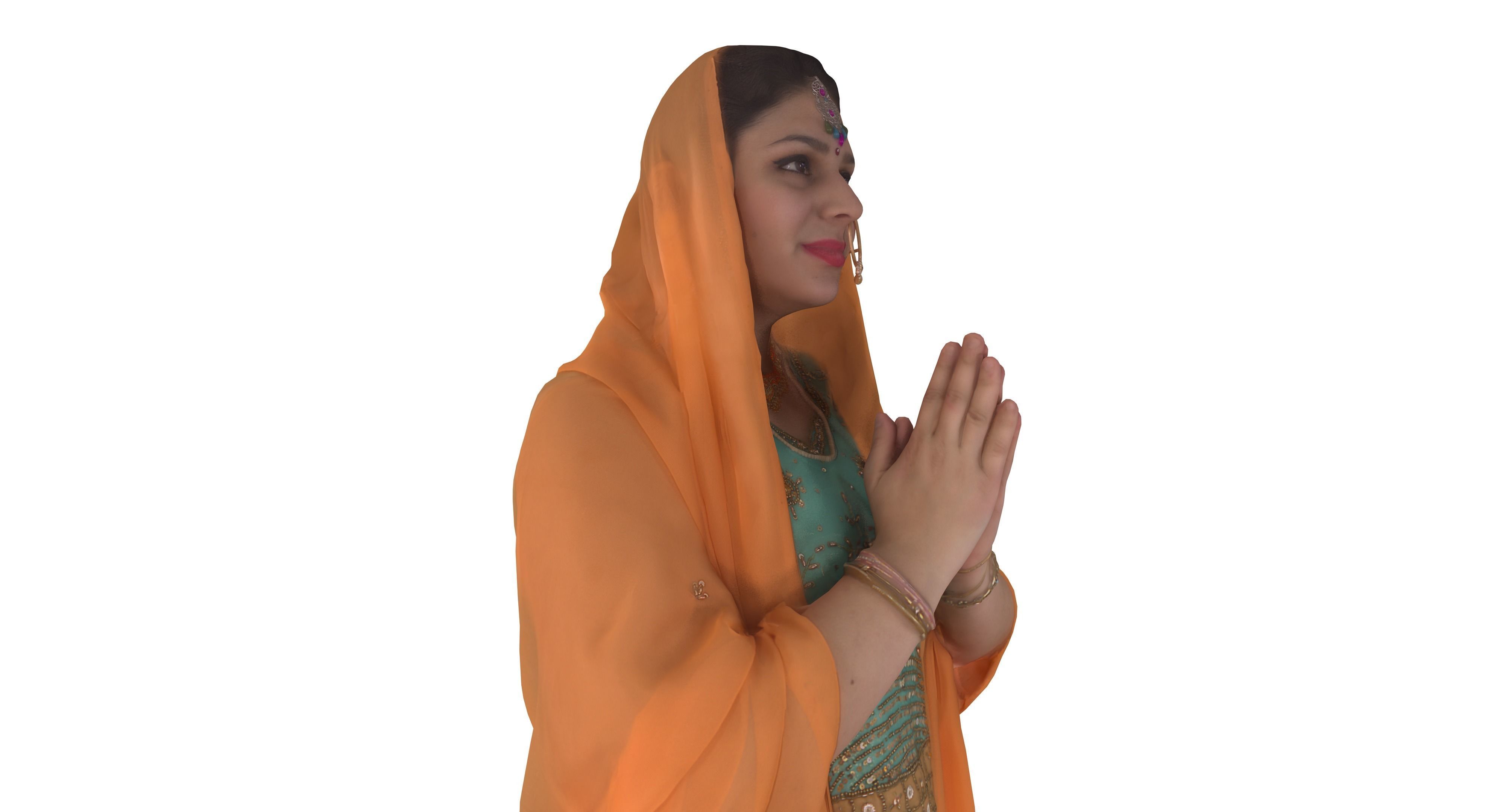 Indian Fiancee Low-poly 3D model_20