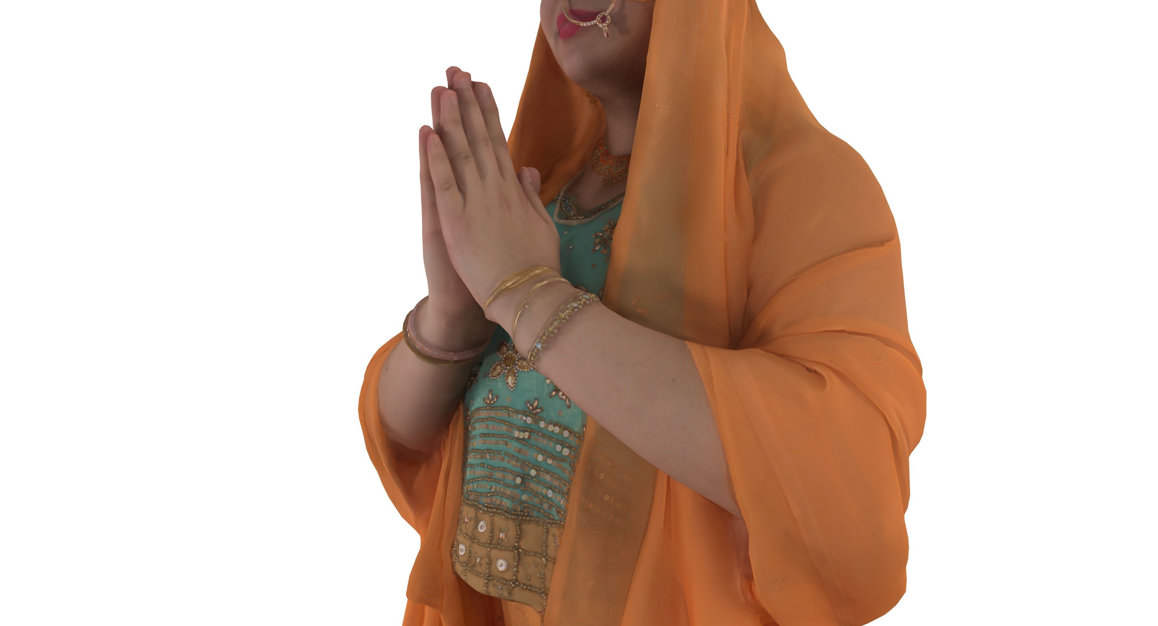 Indian Fiancee Low-poly 3D model_12