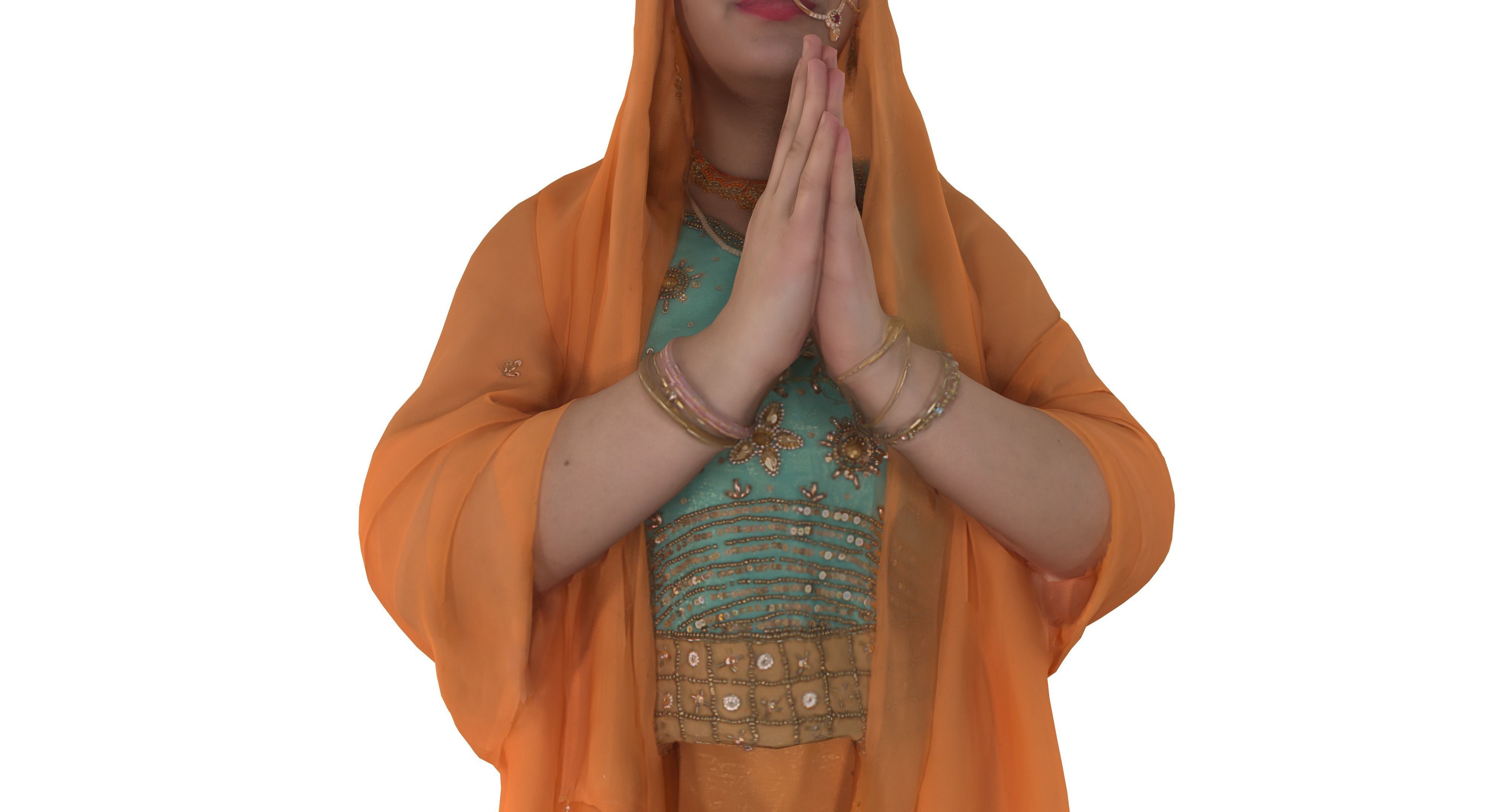 Indian Fiancee Low-poly 3D model_10