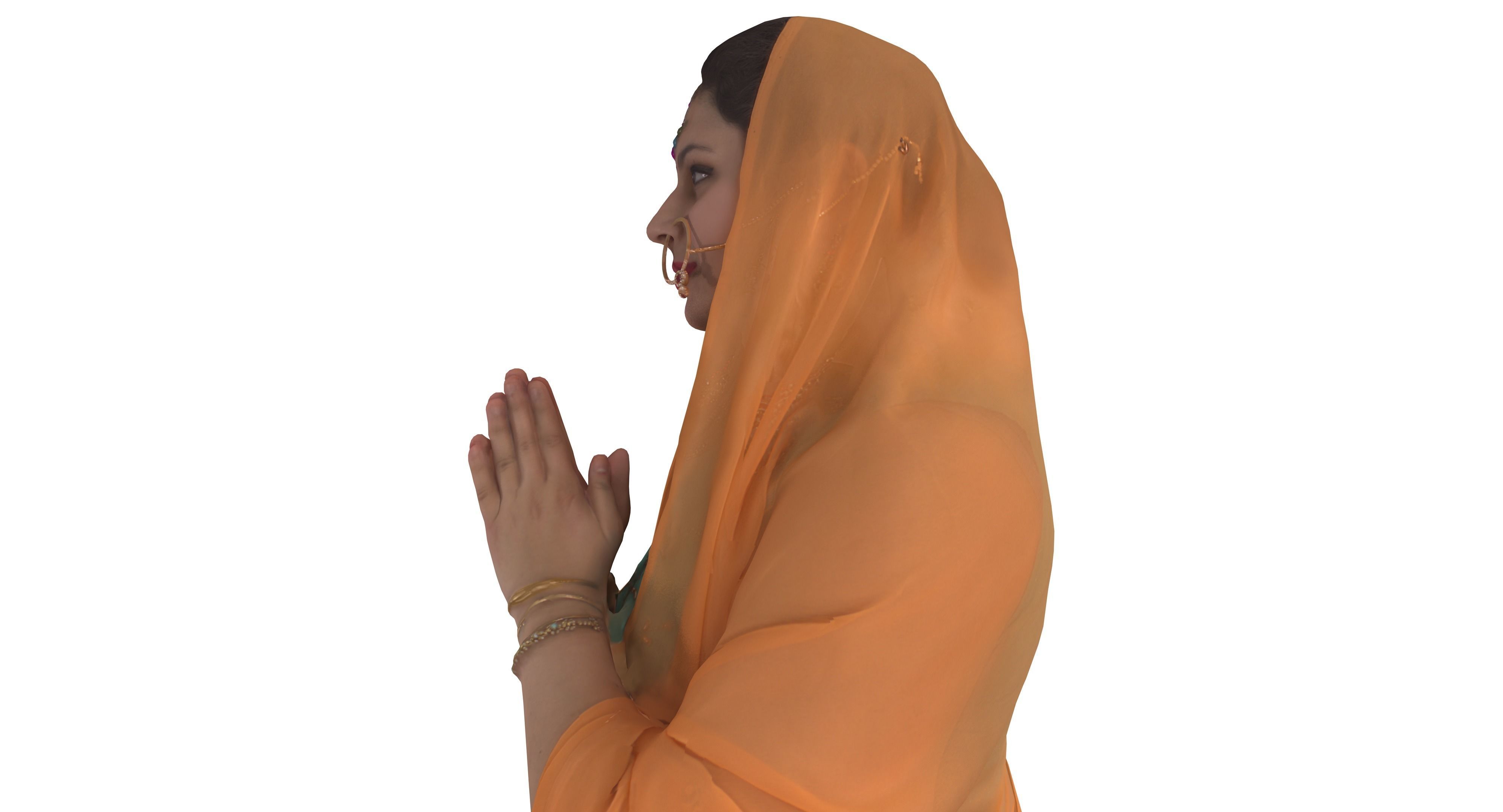 Indian Fiancee Low-poly 3D model_44