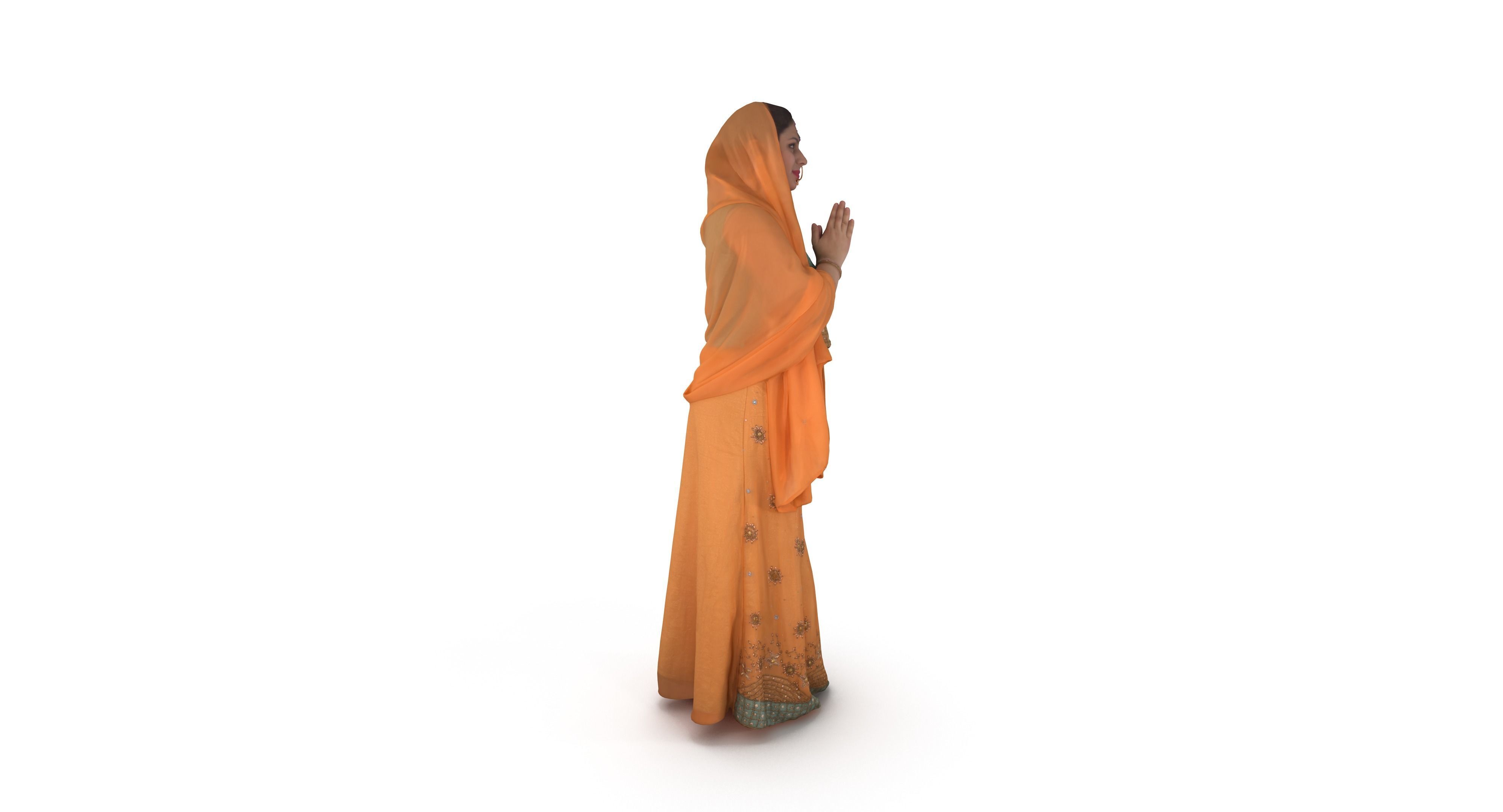 Indian Fiancee Low-poly 3D model_6