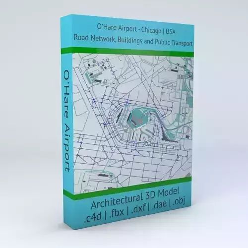 Chicago OHare ORD Airport Roads Buildings Public Transport