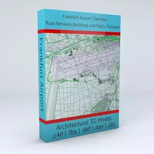 Frankfurt FRA Airport Roads Buildings and Public Transport Lines