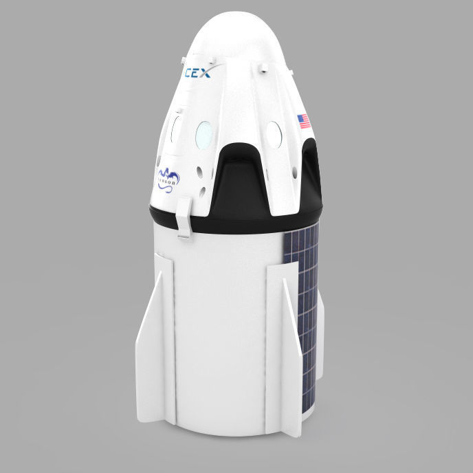 SpaceX Dragon  Low-poly 3D model_1