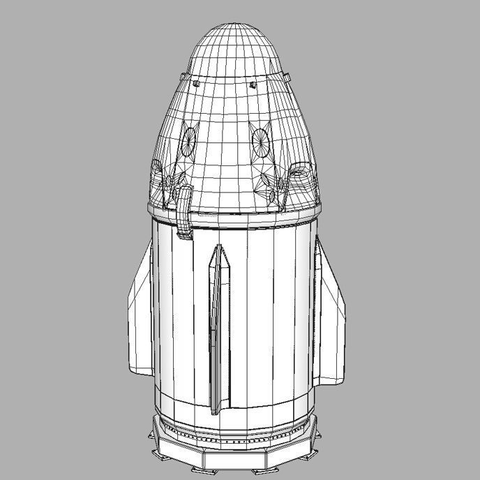 SpaceX Dragon  Low-poly 3D model_4