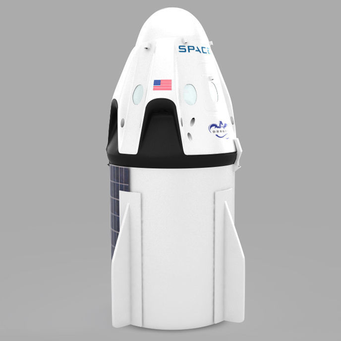SpaceX Dragon  Low-poly 3D model_2