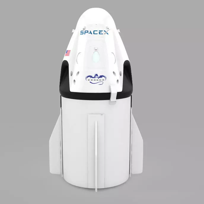 SpaceX Dragon  Low-poly 3D model_0