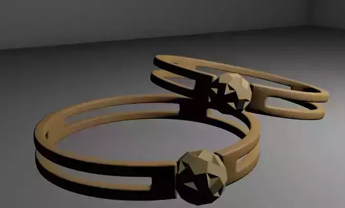 Low-poly Ring two tan rings Low-poly 3D model