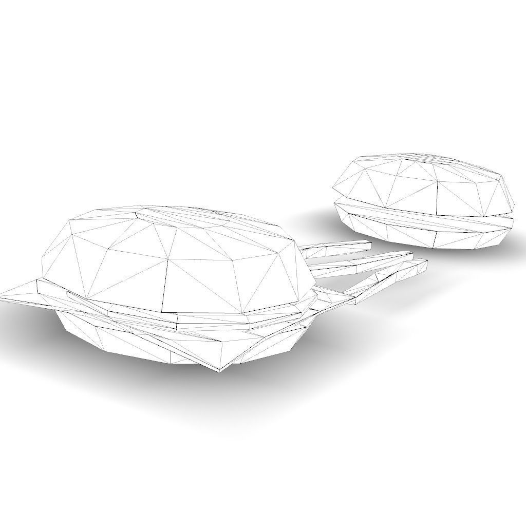 Modular Burger with French fries Low-poly 3D model_4