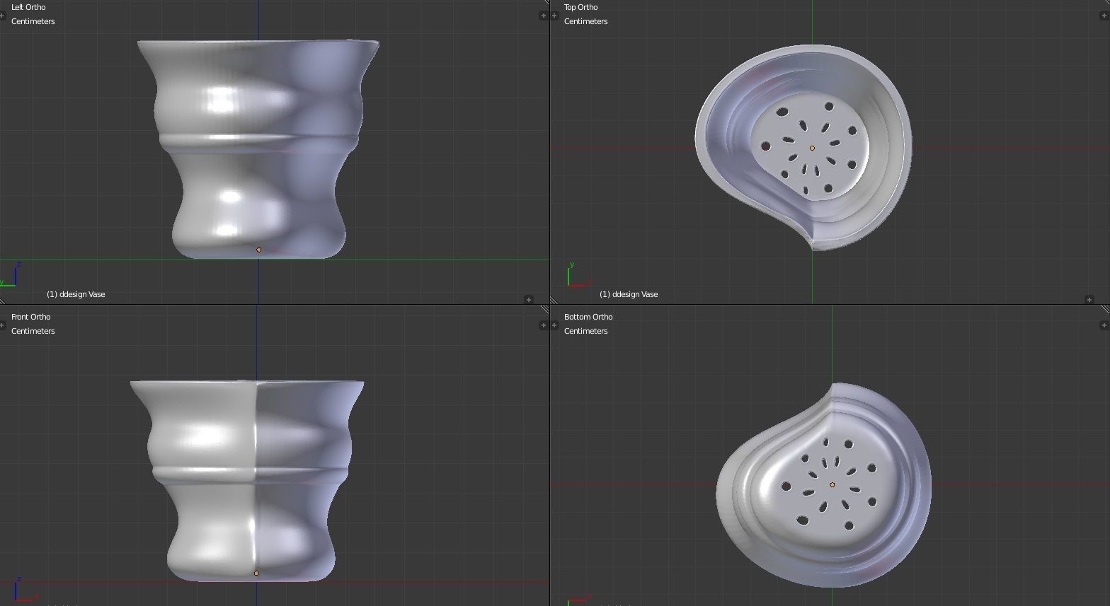 Asym design vase 3D print model_1
