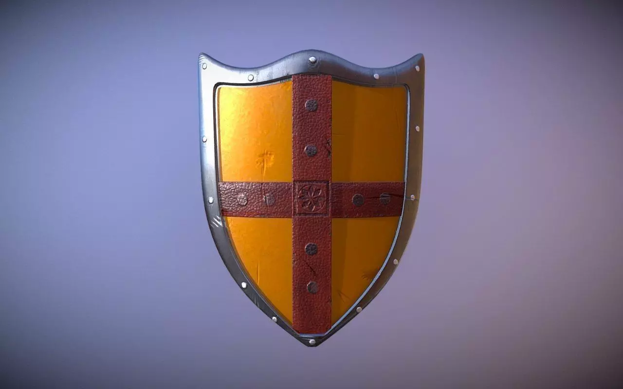 Medieval Knight Shield Low-poly 3D model