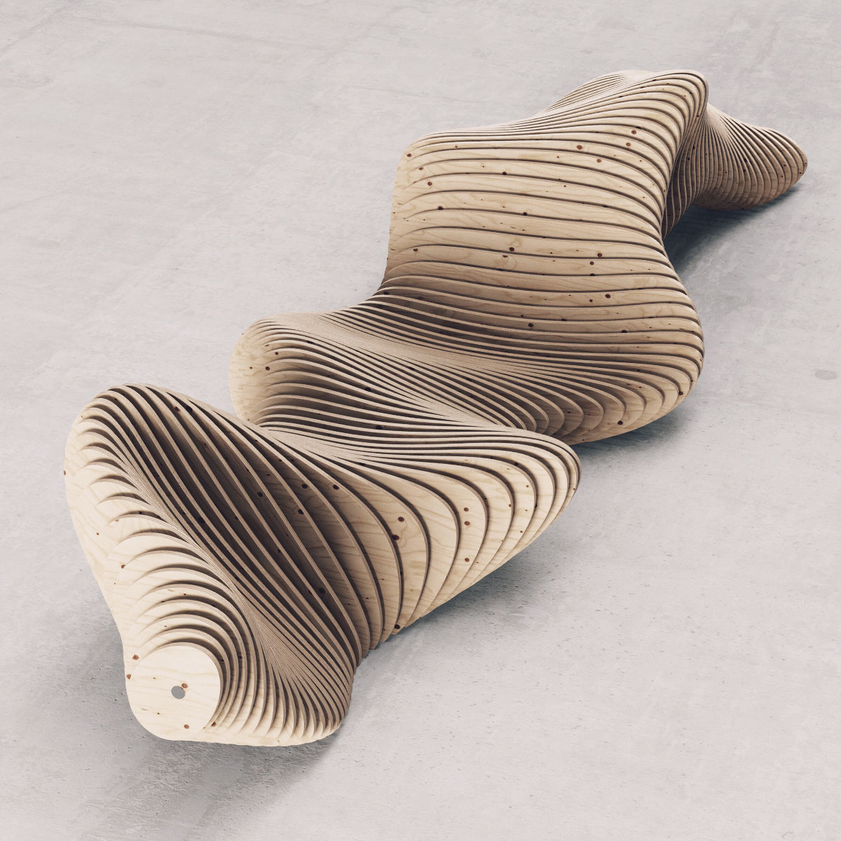Parametric bench n5 3D model_2