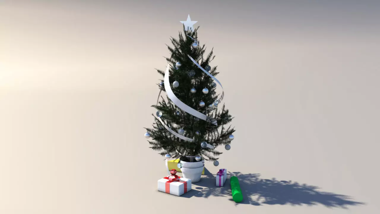 Christmas tree pine Low-poly 3D model_0