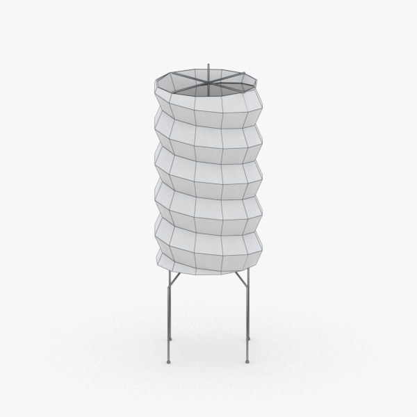 1407 - Paper Lamp Low-poly 3D model_4