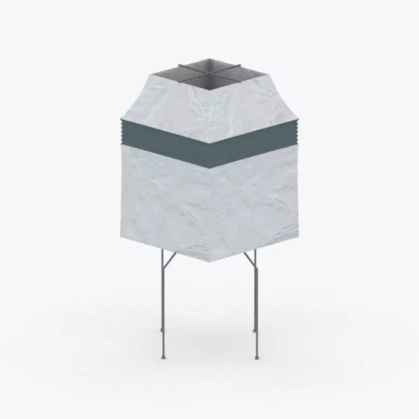 1408 - Paper Lamp Low-poly 3D model_0