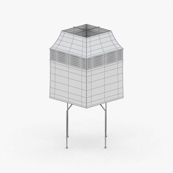 1408 - Paper Lamp Low-poly 3D model_2