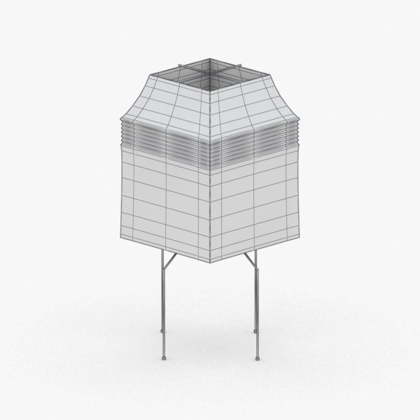 1408 - Paper Lamp Low-poly 3D model_3