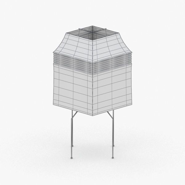 1408 - Paper Lamp Low-poly 3D model_1