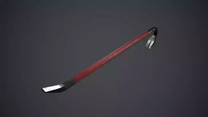 Crowbar PBR Game Ready hockey stick with handle Low-poly 3D model