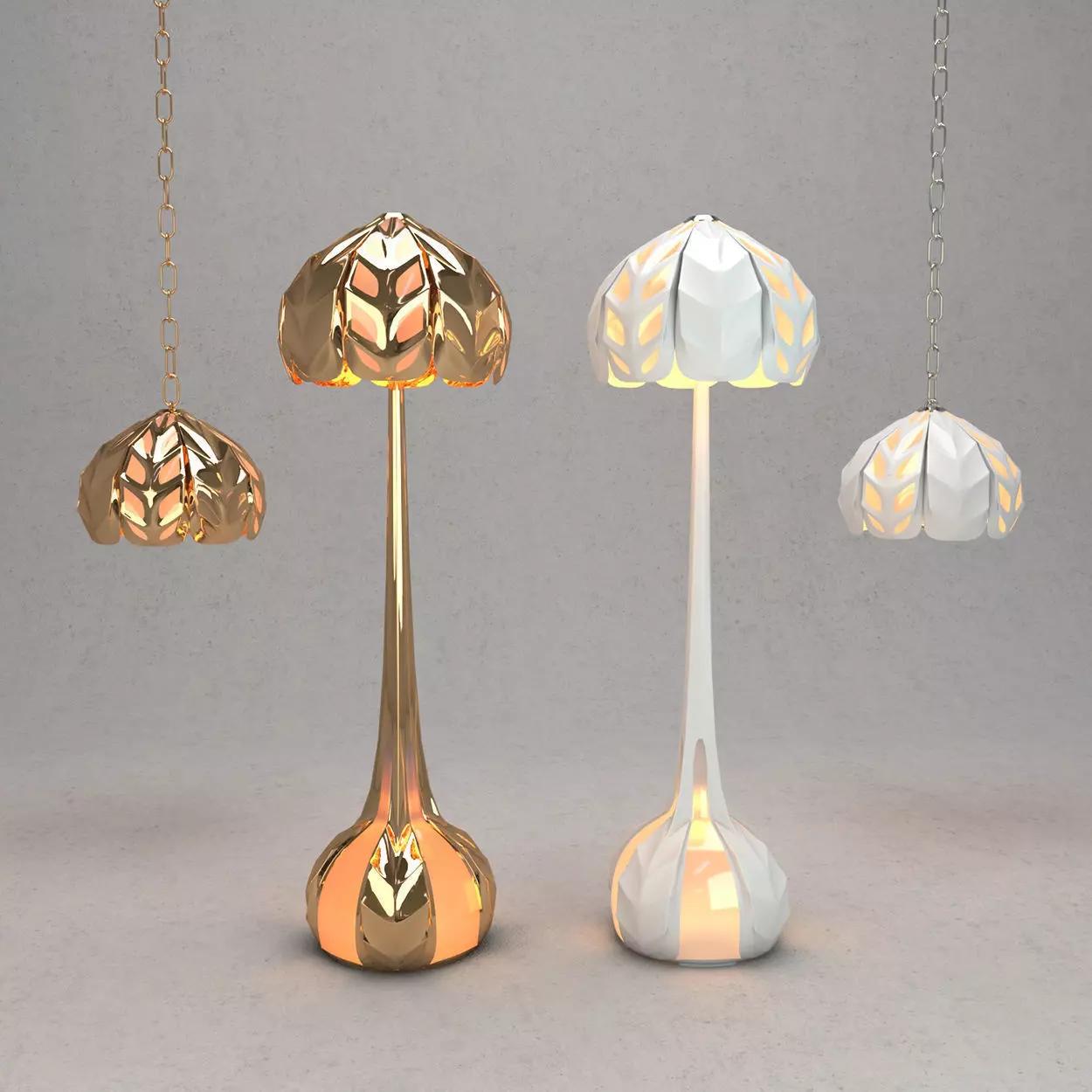 Floor lamp and Ceiling light Free 3D model
