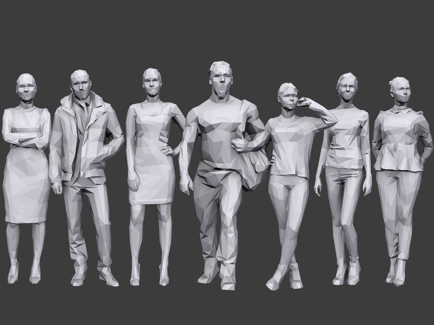 Complete Lowpoly People Pack Volume 2 Low-poly 3D model_4