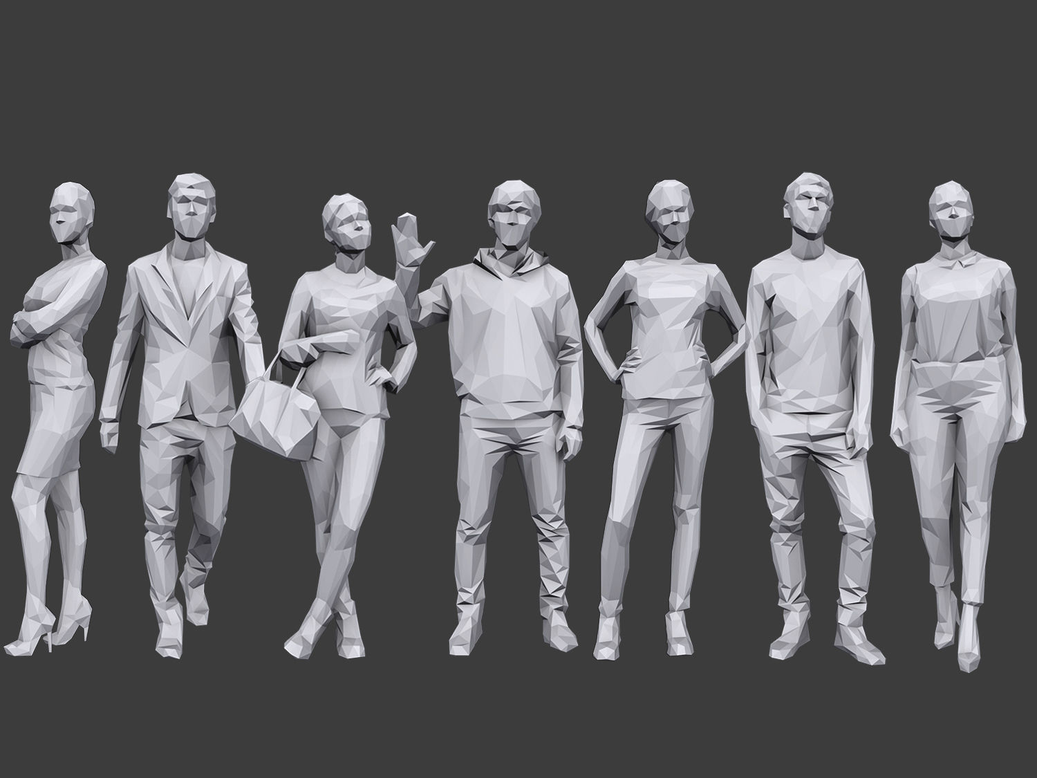 Complete Lowpoly People Pack Volume 2 Low-poly 3D model_2
