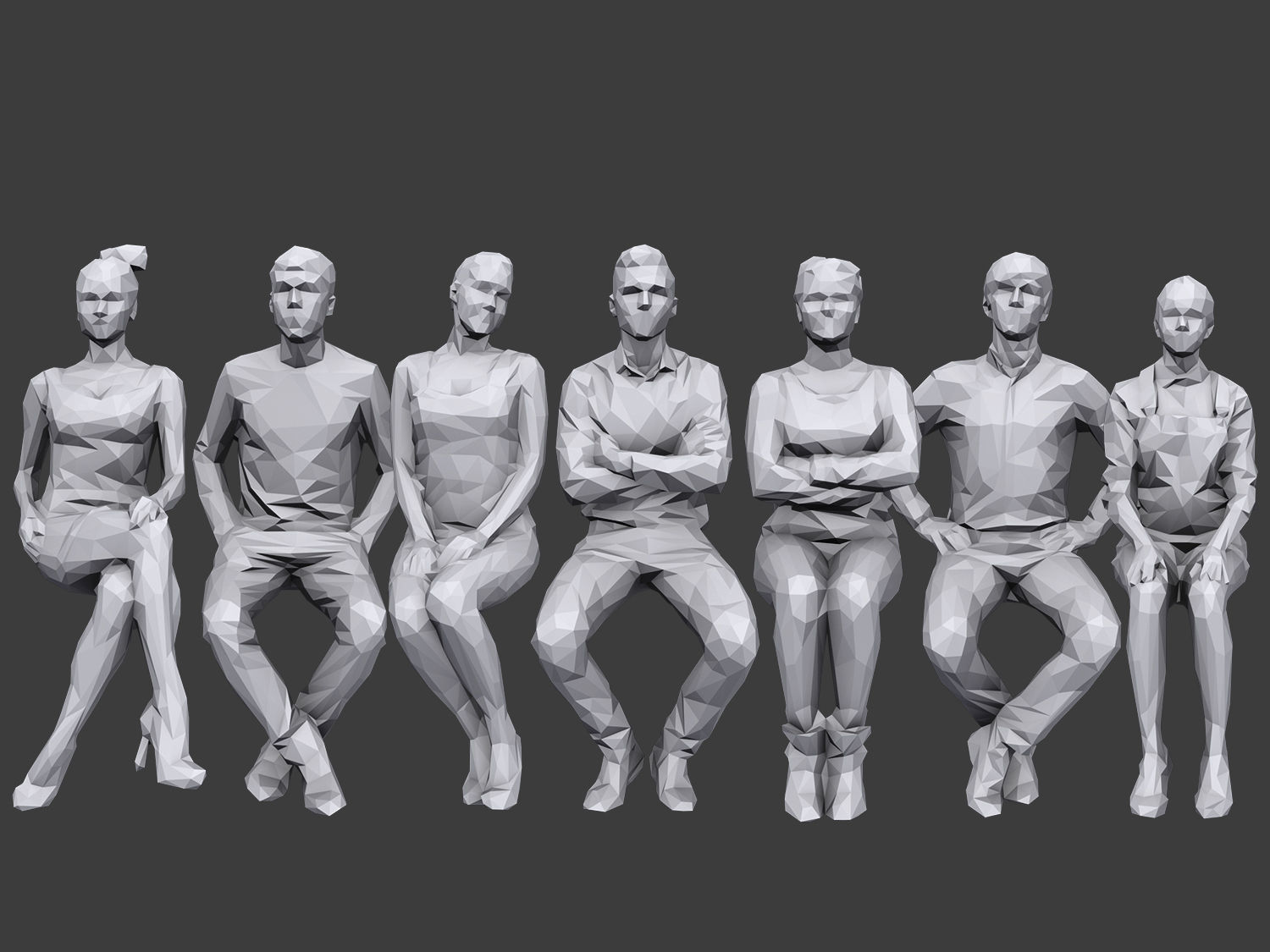 Complete Lowpoly People Pack Volume 2 Low-poly 3D model_13