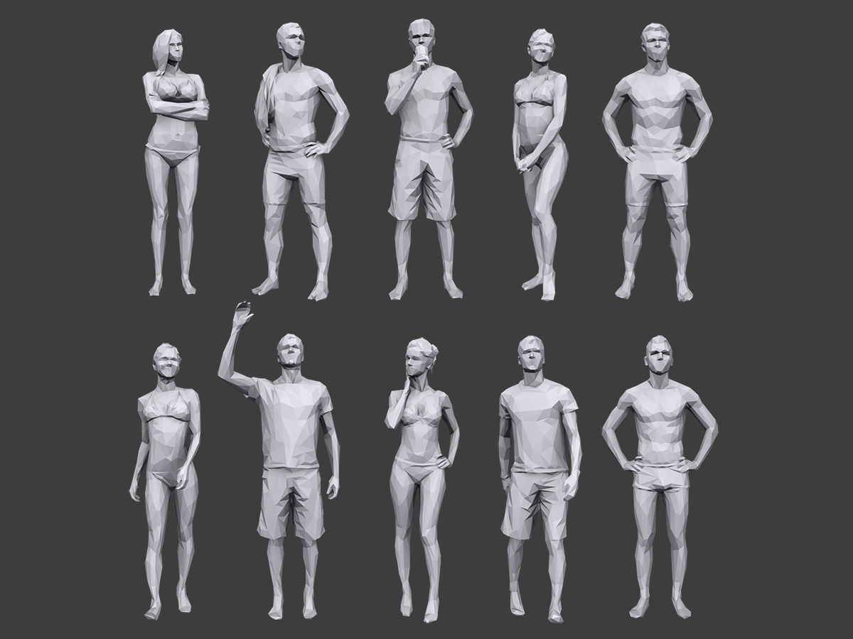 Complete Lowpoly People Pack Volume 2 Low-poly 3D model_12