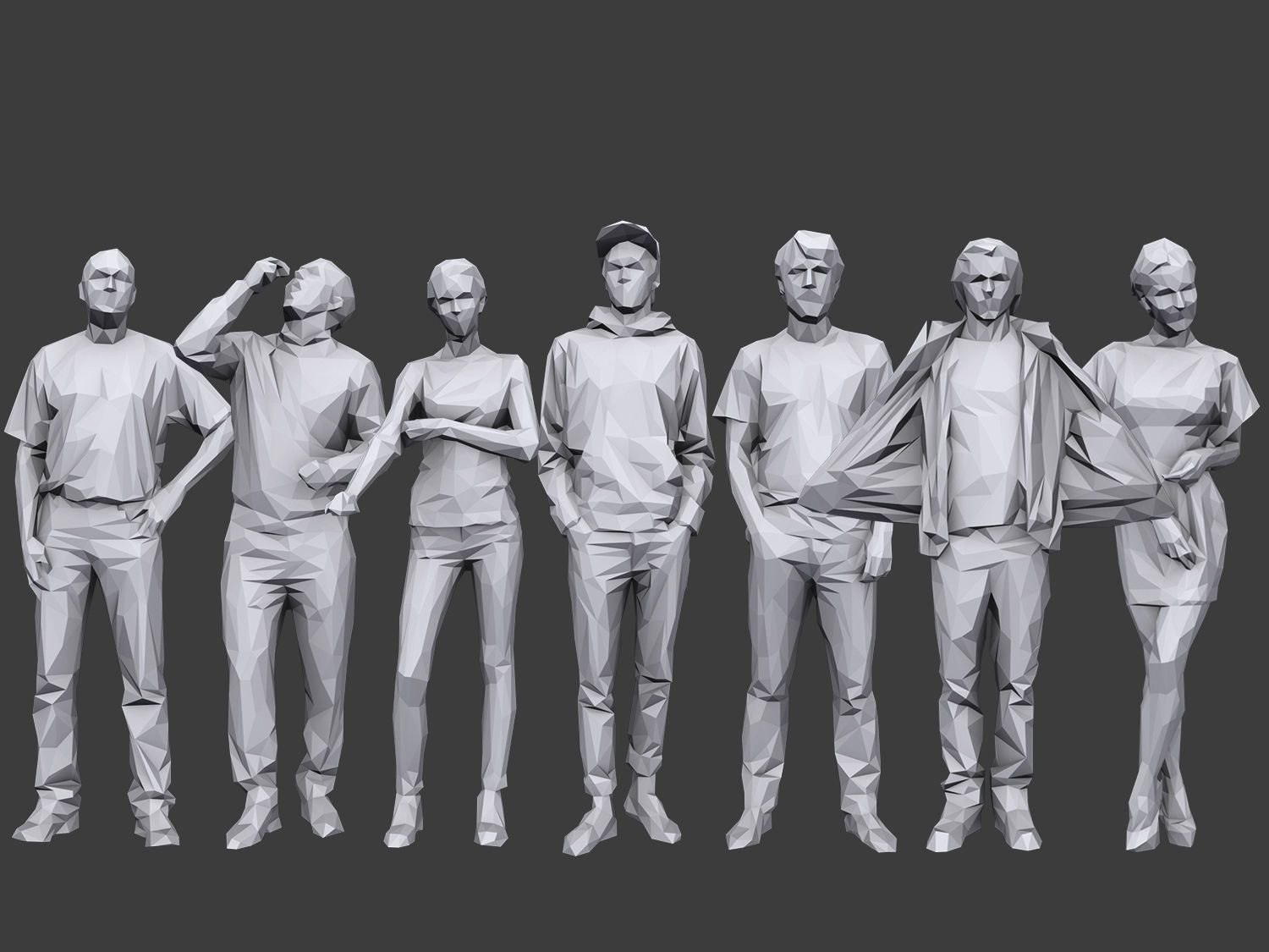 Complete Lowpoly People Pack Volume 2 Low-poly 3D model_10