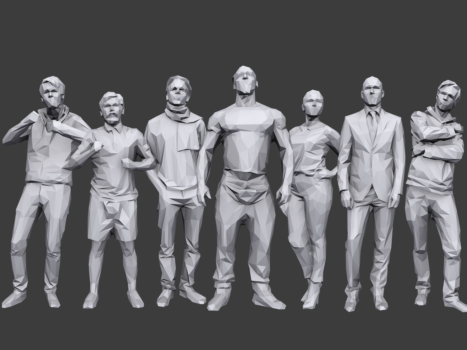 Complete Lowpoly People Pack Volume 2 Low-poly 3D model_5