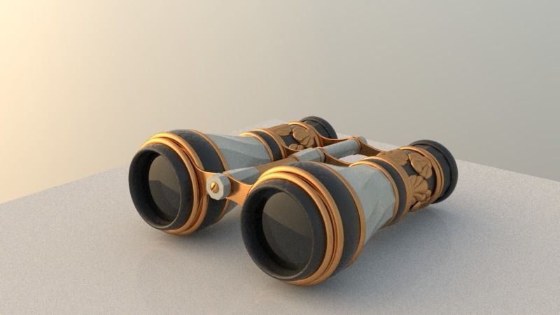 Binoculars Opera Glasses - Art Deco 3D model_1