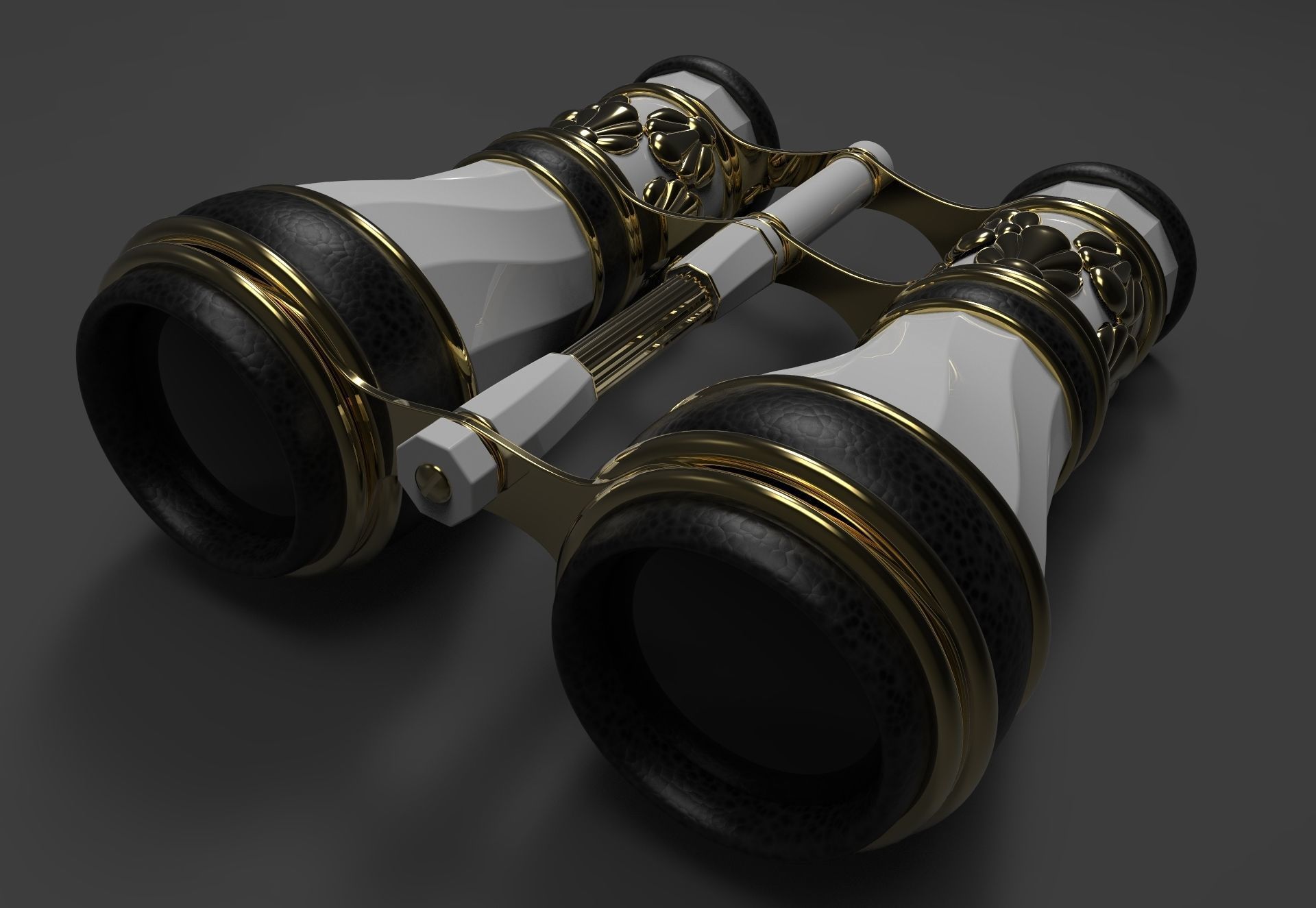 Binoculars Opera Glasses - Art Deco 3D model_3