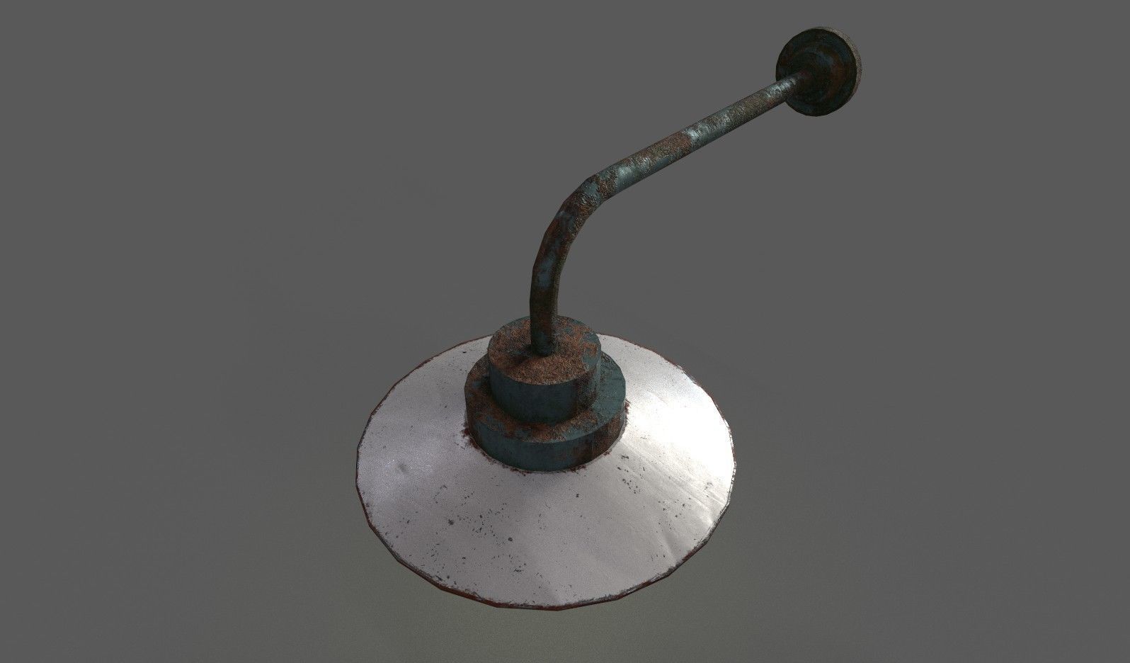 Old Rusted Outdoor Wall Lamp Low-poly 3D model_1