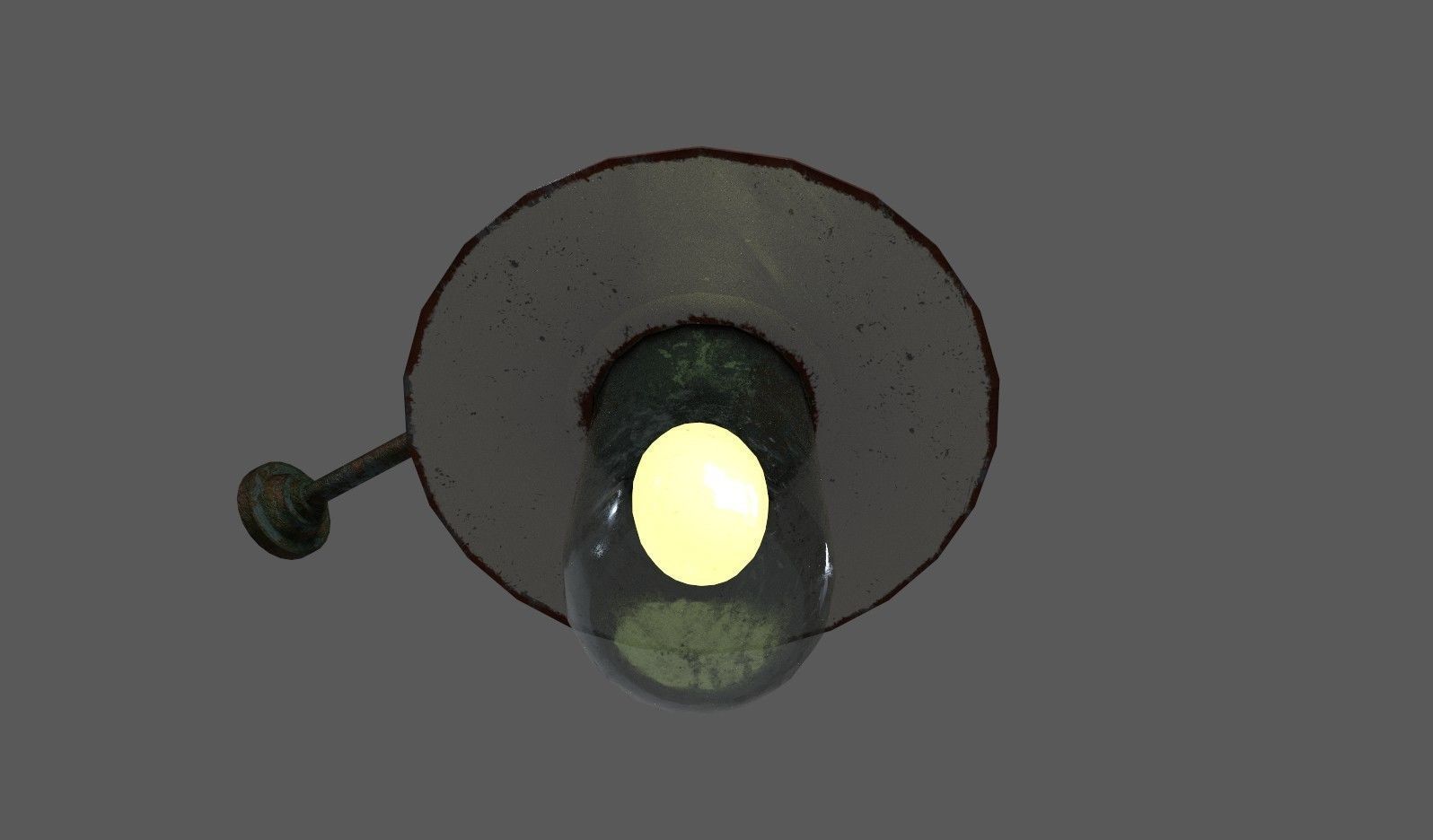 Old Rusted Outdoor Wall Lamp Low-poly 3D model_9