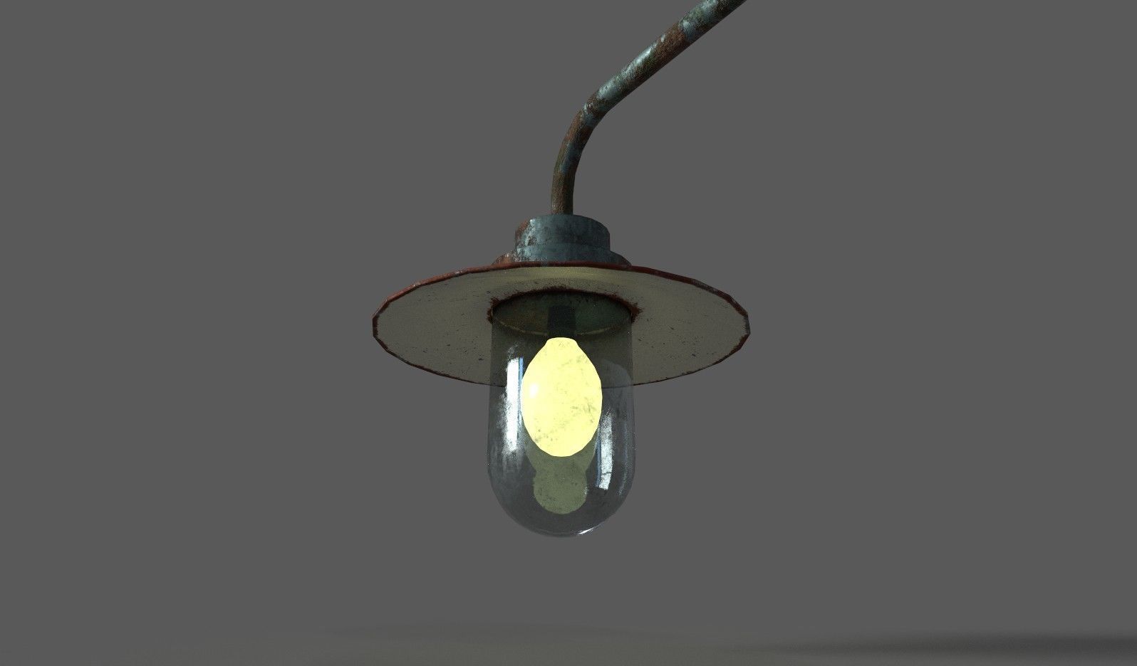 Old Rusted Outdoor Wall Lamp Low-poly 3D model_7