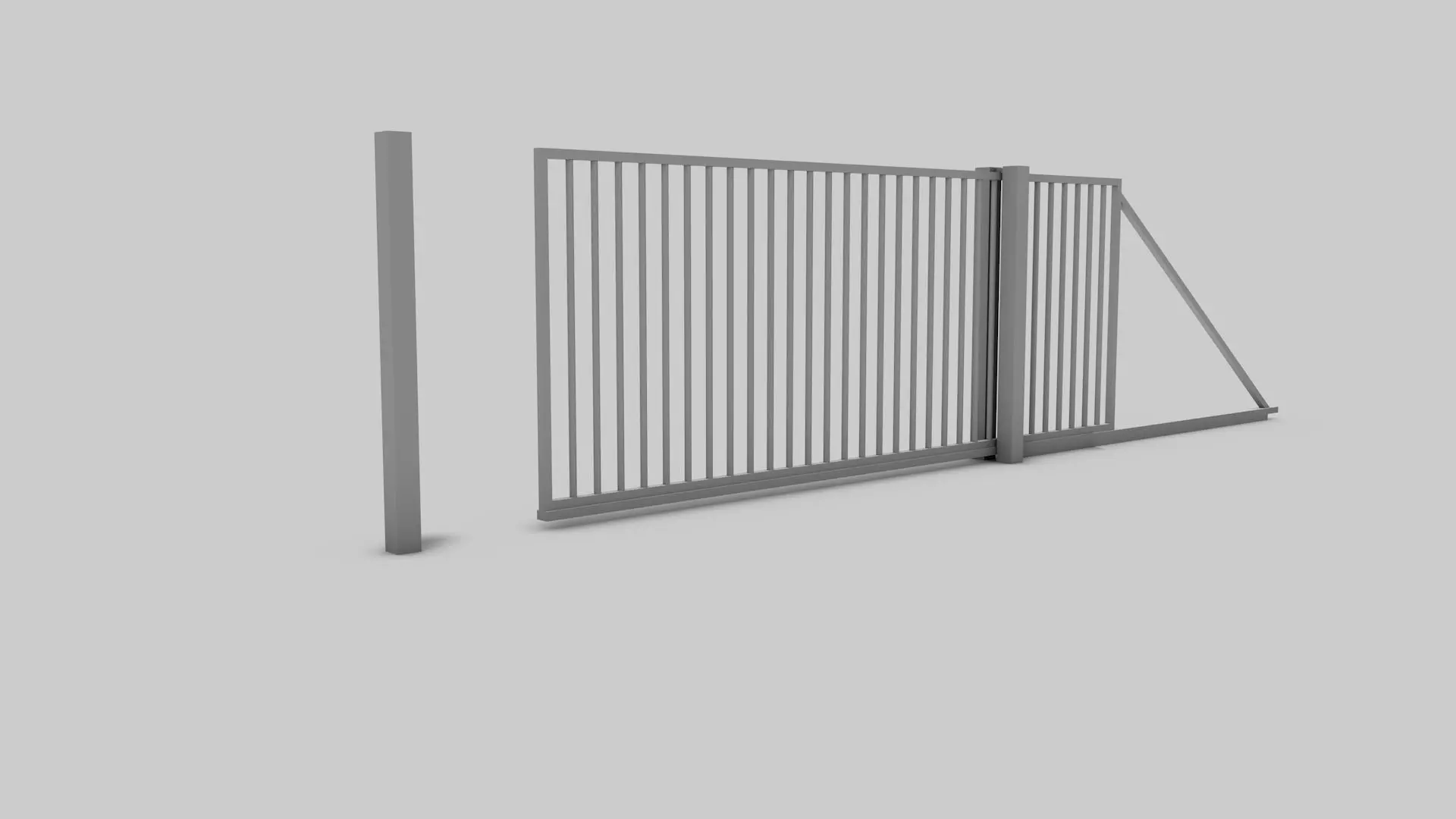 Entry Gate Low-poly 3D model_0
