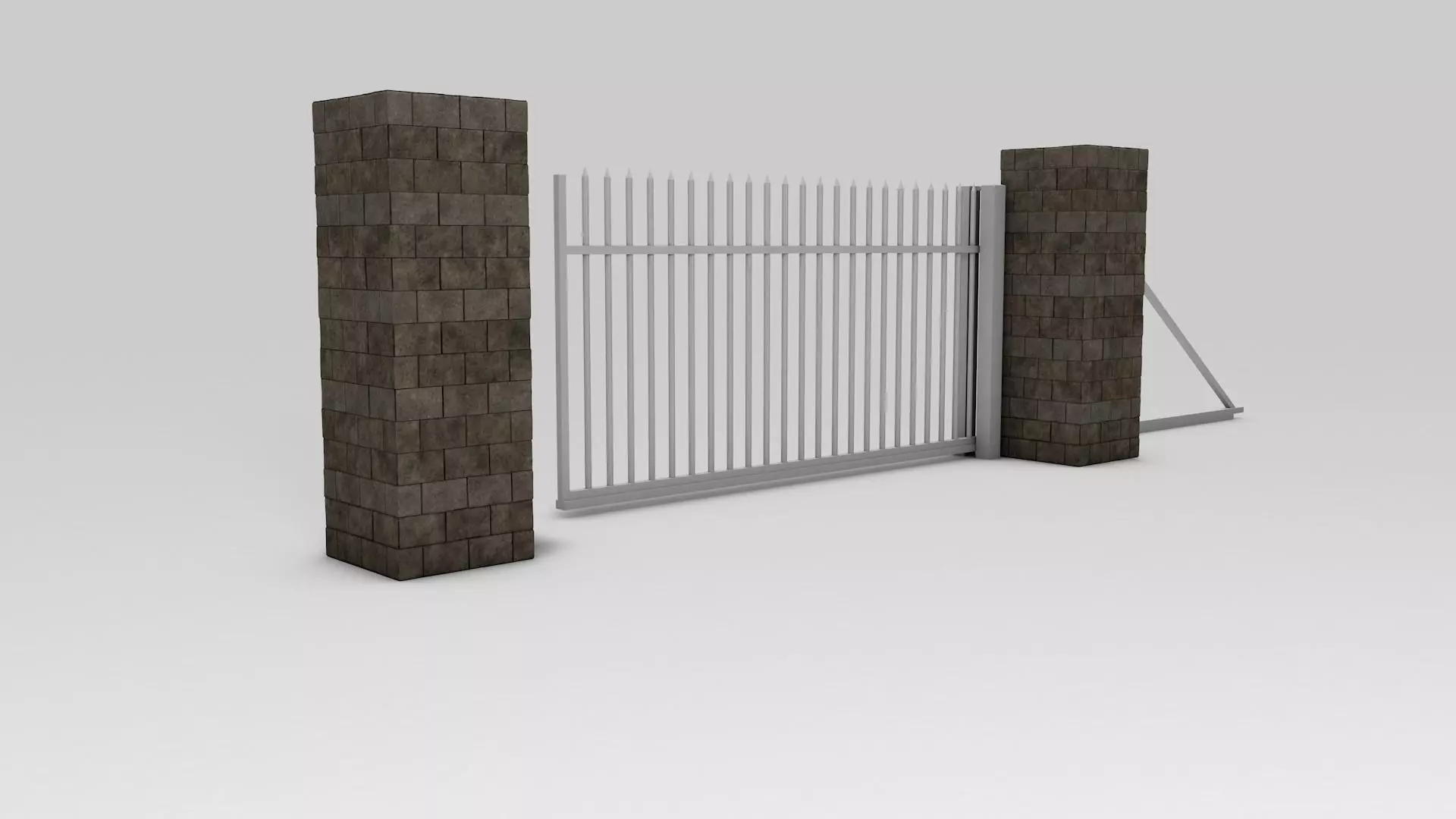 Entry Gate Low-poly 3D model_0