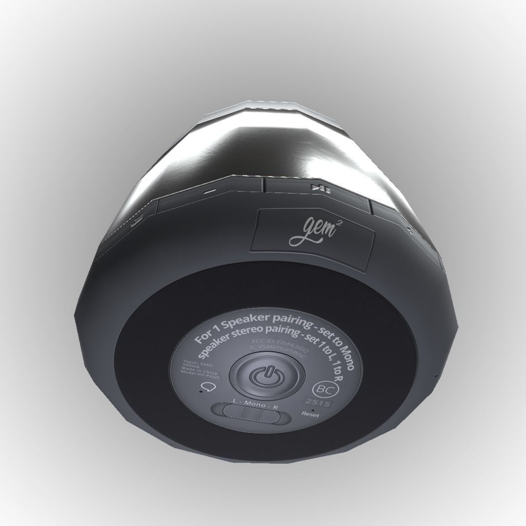 Realistic PBR Portable Wireless Bluetooth Speaker Low-poly 3D model_7