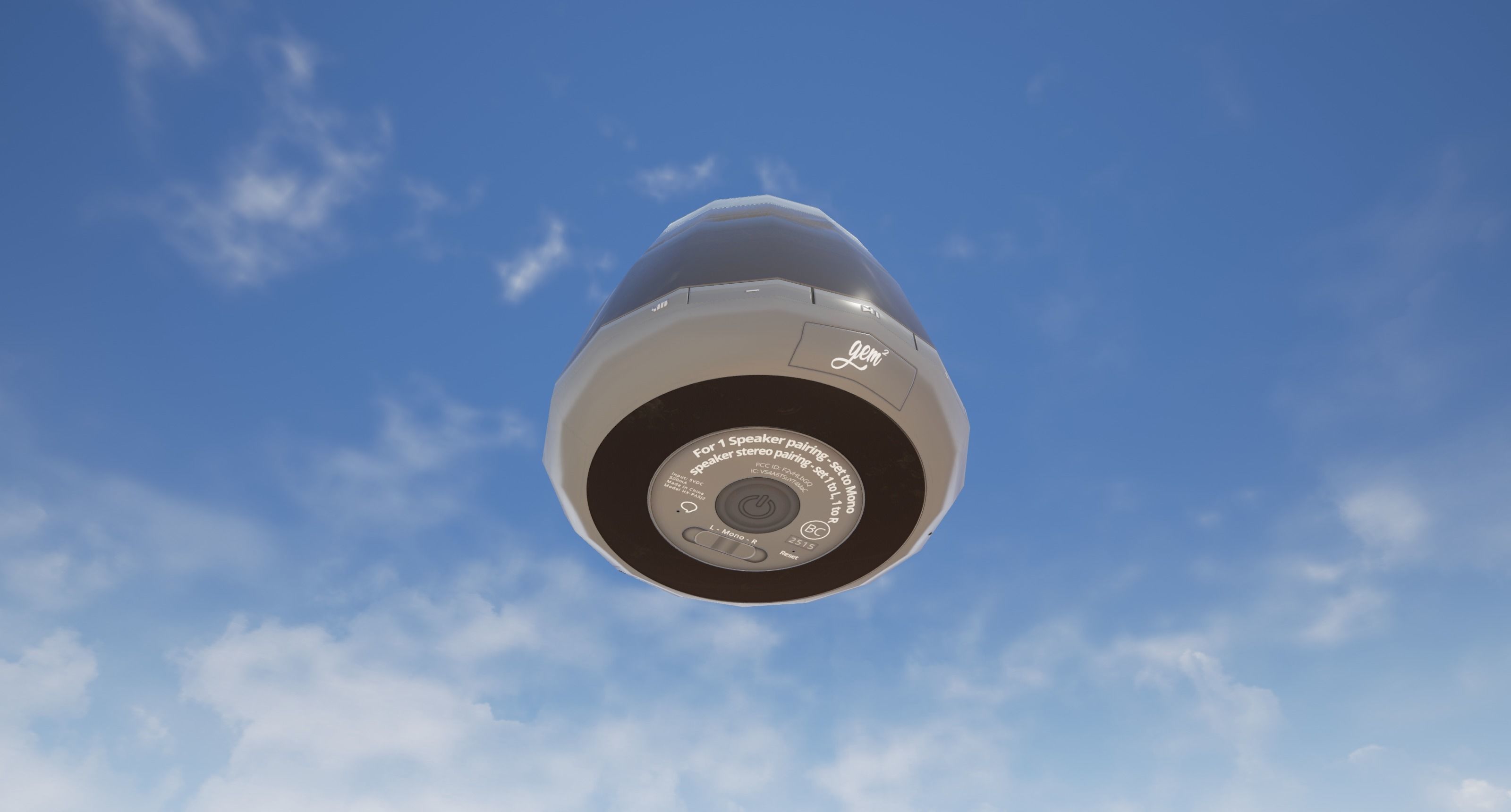 Realistic PBR Portable Wireless Bluetooth Speaker Low-poly 3D model_19