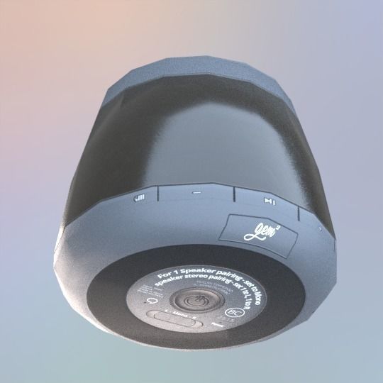 Realistic PBR Portable Wireless Bluetooth Speaker Low-poly 3D model_2