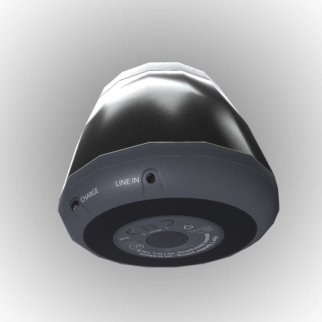 Realistic PBR Portable Wireless Bluetooth Speaker Low-poly 3D model_12