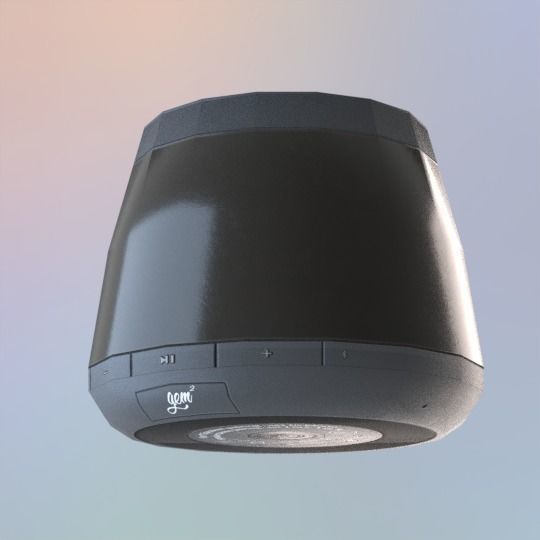 Realistic PBR Portable Wireless Bluetooth Speaker Low-poly 3D model_4