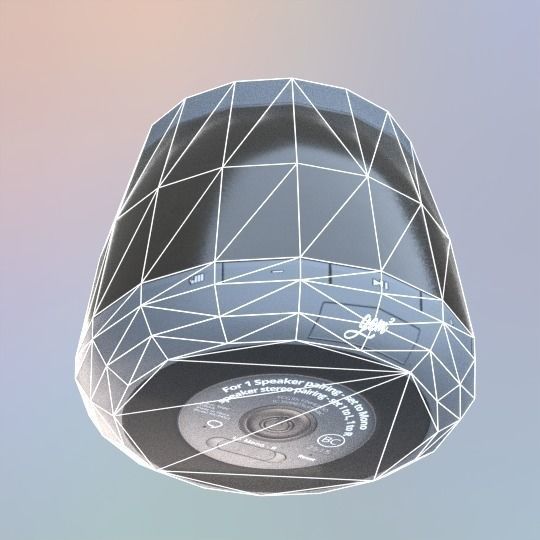 Realistic PBR Portable Wireless Bluetooth Speaker Low-poly 3D model_3