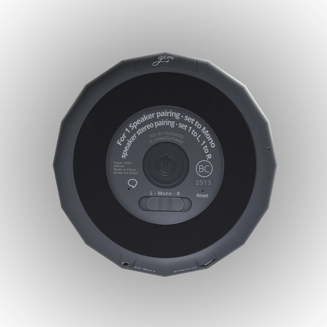 Realistic PBR Portable Wireless Bluetooth Speaker Low-poly 3D model_14