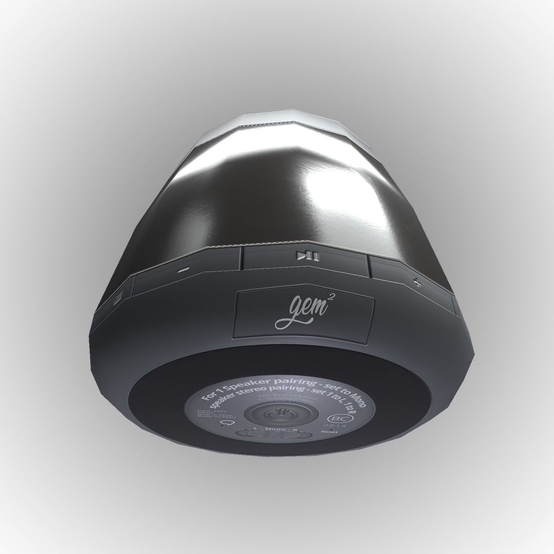 Realistic PBR Portable Wireless Bluetooth Speaker Low-poly 3D model_16