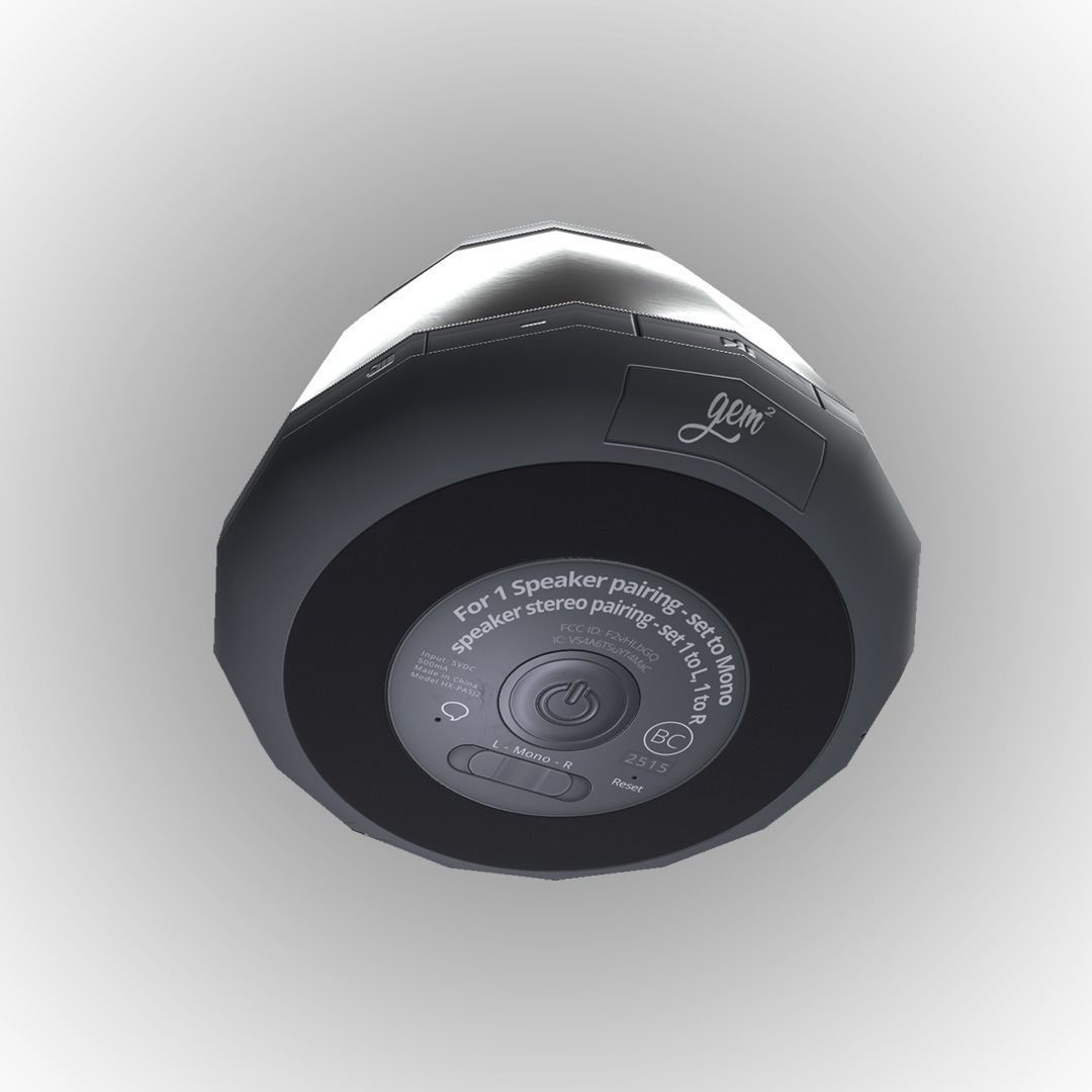 Realistic PBR Portable Wireless Bluetooth Speaker Low-poly 3D model_11