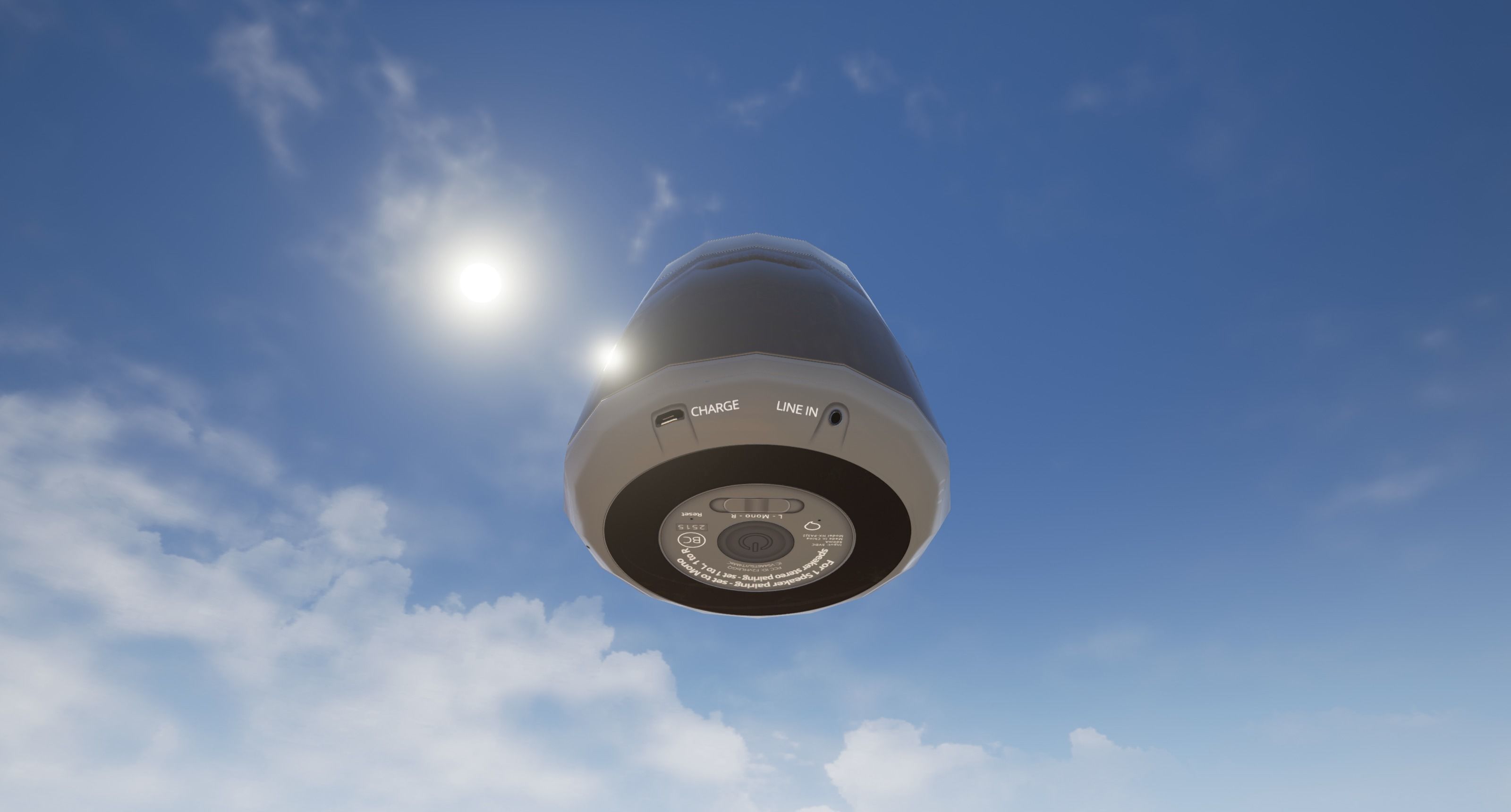 Realistic PBR Portable Wireless Bluetooth Speaker Low-poly 3D model_22