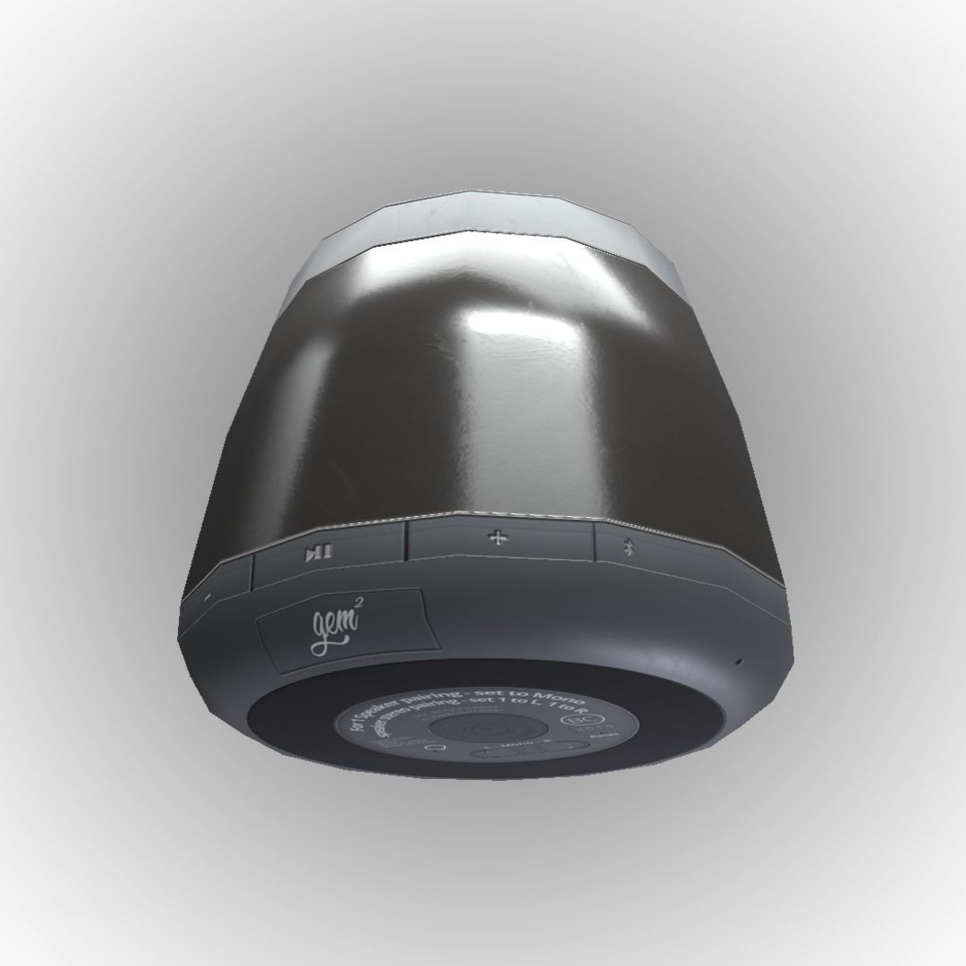 Realistic PBR Portable Wireless Bluetooth Speaker Low-poly 3D model_17